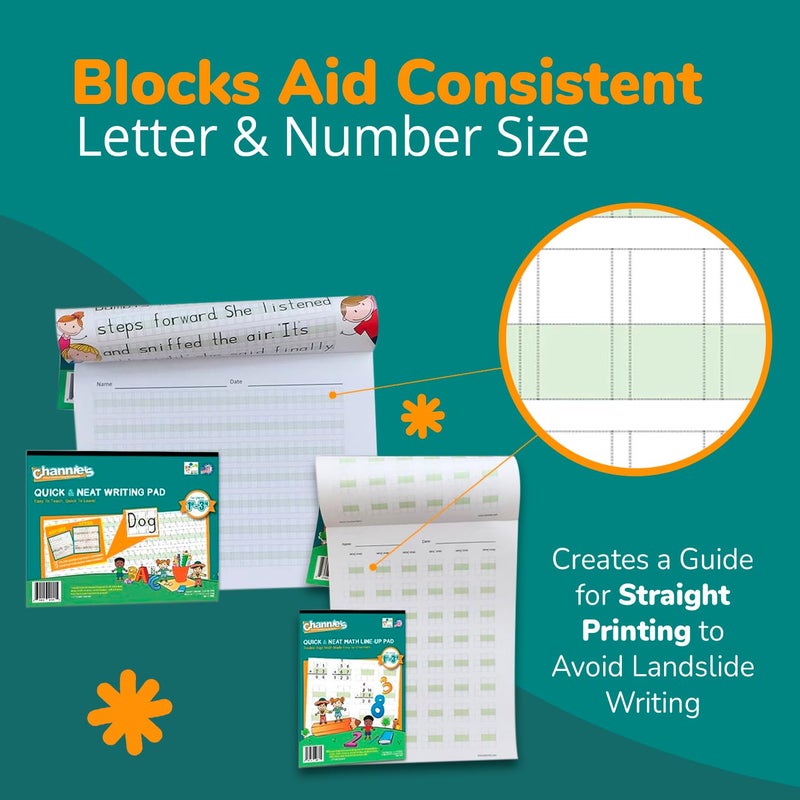 Channie's Best value Channieâ€™s Visual Math, Handwriting, and Cursive Bonus Pack of 5 Separate Workbooks, Grades 1st â€“ 3rd, With FREE Alphabet Card - Learning Workbook for Homeschool and After School - Image 3